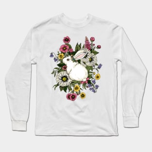 Rabbit in Flowers Long Sleeve T-Shirt